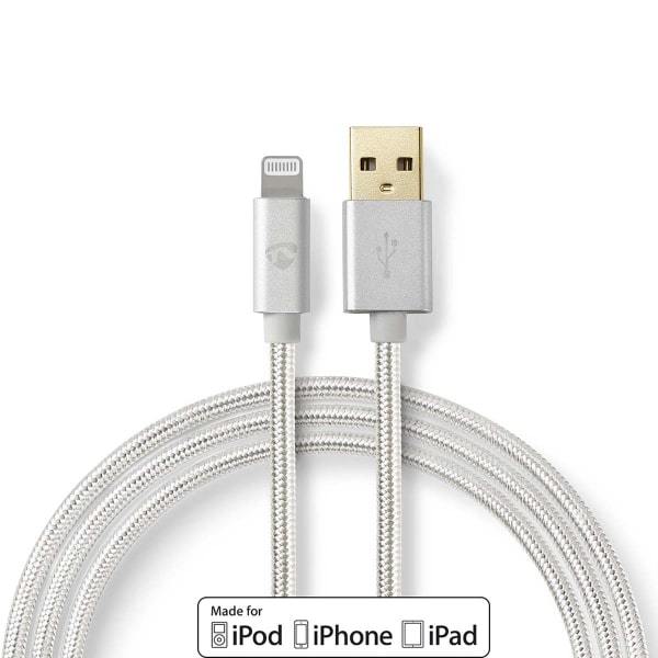 Nedis Synkronointi- ja Latauskaapeli | Apple Lightning, 8-nastainen Uros - USB-A, Uros | 2,0 m | Alumiini