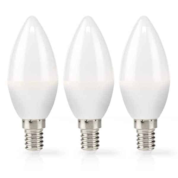 Nedis LED Lamppu E14 | Kynttilä | 2.8 W | 250 lm | 2700 K | Lämmin Valkoinen | Huurrettu | 3 kpl