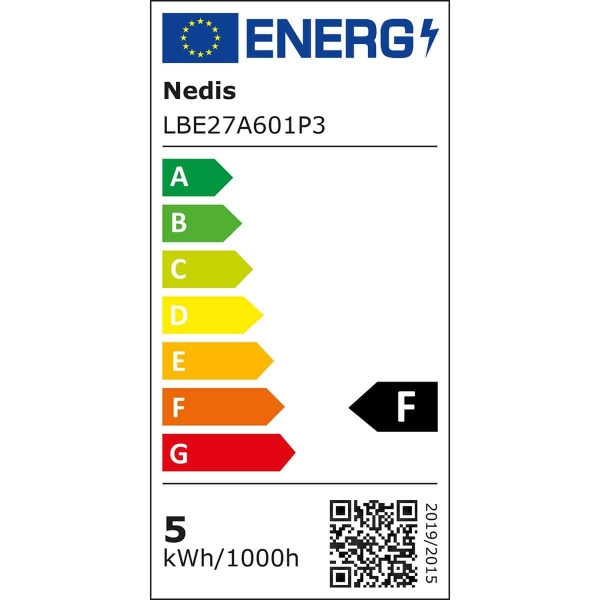 Nedis LED Lamppu E27 | A60 | 4.9 W | 470 lm | 2700 K | Lämmin Valkoinen | Huurrettu | 3 kpl