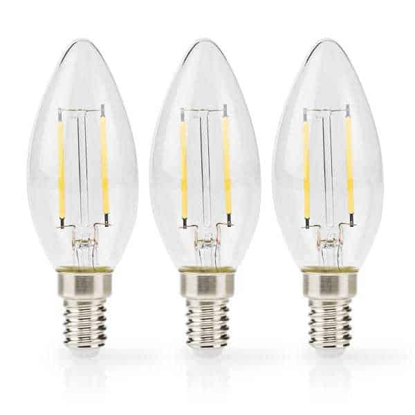 Nedis LED-lamppu E14 | Kynttilä | 4.5 W | 470 lm | 2700 K | Himmennettävä | Lämmin Valkoinen | 3 kpl | Kirkas