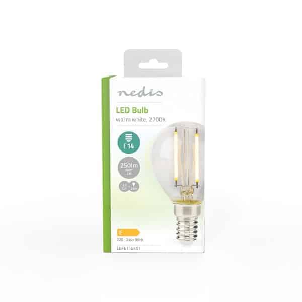 Nedis LED-lamppu E14 | G45 | 2 W | 250 lm | 2700 K | Lämmin Valkoinen | 1 kpl | Kirkas