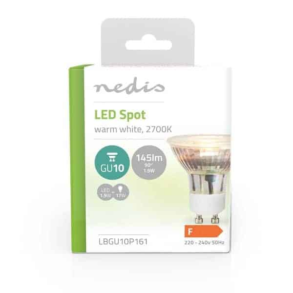 Nedis LED Lamppu GU10 | Spot | 1.9 W | 145 lm | 2700 K | Lämmin Valkoinen | 1 kpl