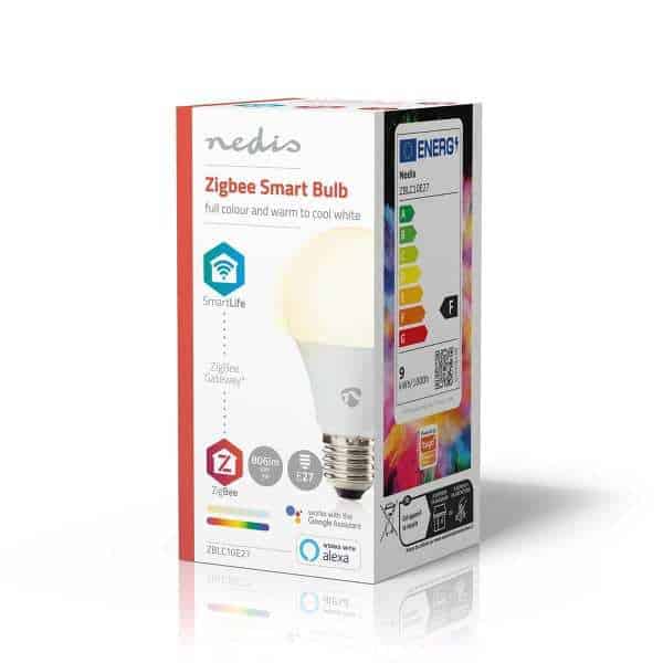 Nedis SmartLife RGB Lamppu | Zigbee 3.0 | E27 | 806 lm | 9 W | Lämpimästä kylmään valkoiseen / RGB | 2200 - 6500 K | Android™ / IOS | polttimo | 1 kpl