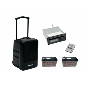 OMNITRONIC Set MOM-10BT4 Modular wireless PA system + CD Player with USB&SD + 2x Battery