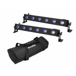 EUROLITE Set 2x LED BAR-6 QCL RGB+UV Bar + Soft Bag