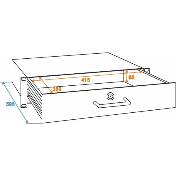 OMNITRONIC Rack Drawer with Lock 2U