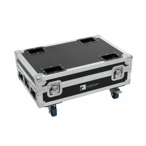 ROADINGER Flightcase 4x AKKU BAR-6 Glow QCL Flex QuickDMX with charging function