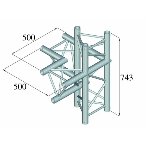 ALUTRUSS TRILOCK 6082AC-45 4-Way Piece / right