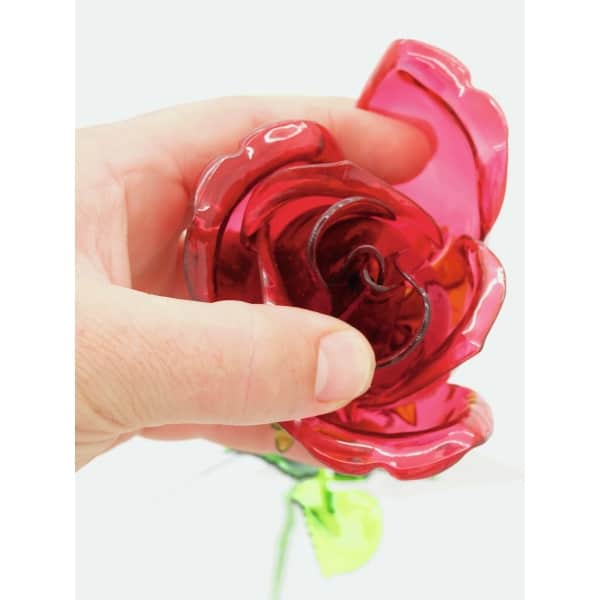 EUROPALMS Crystal rose, burgundy, artificial flower, 81cm 12x - keinotekoinen