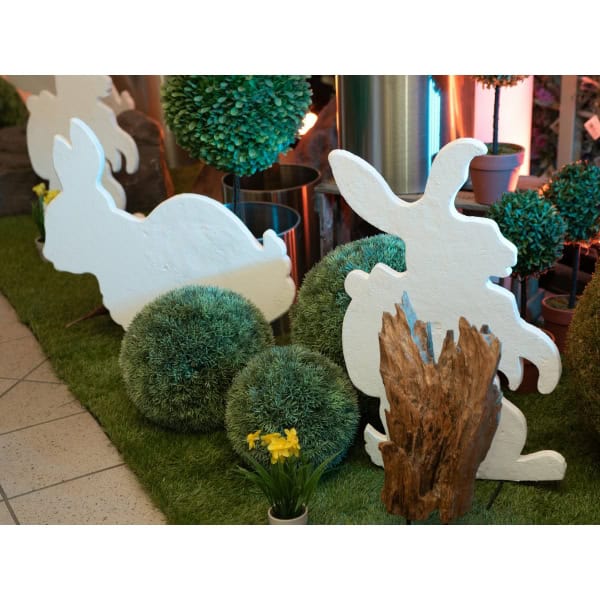 EUROPALMS Silhouette Easter Rabbit, white, 60cm