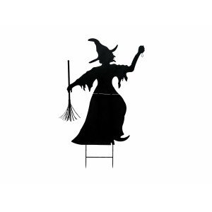 EUROPALMS Silhouette Metal Witch with Broom