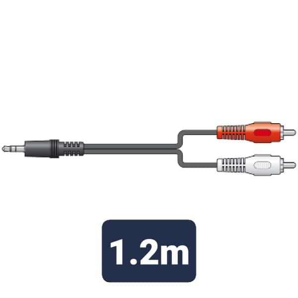 AV:Link - 3.5mm stereo plug to 2 x RCA plugs lead 1.2m