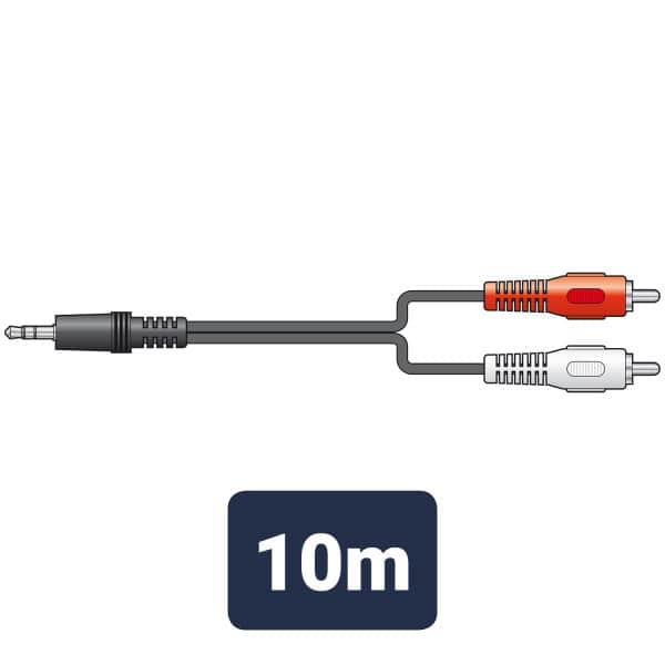 AV:Link - 3.5mm stereo plug to 2 x RCA plugs lead 10.0m