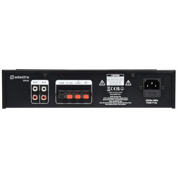 Adastra DM40 - DM40 Digital 100V Mixer-Amp 40W - Image 9